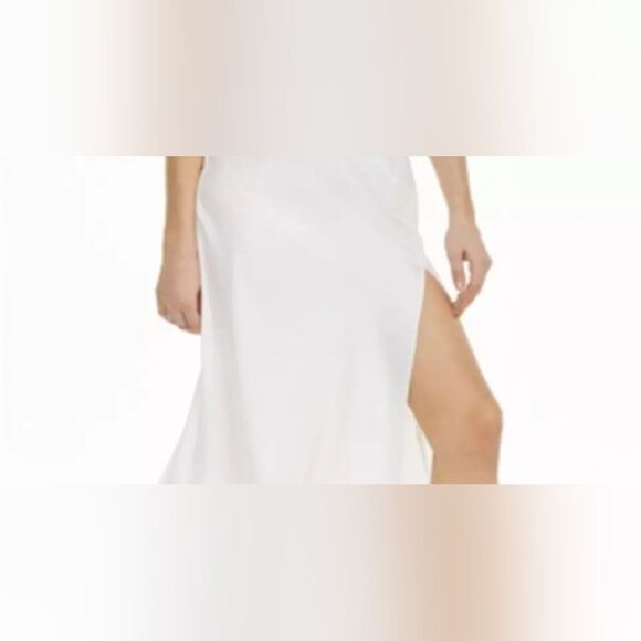 Danielle Bernstein Women's Side Slit Pull on MIDI Skirt White Size Medium - Picture 2 of 9